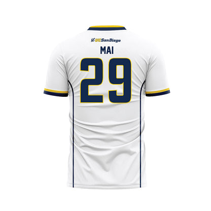 UCSD - NCAA Men's Soccer : Ian Mai - White Soccer Jersey-1