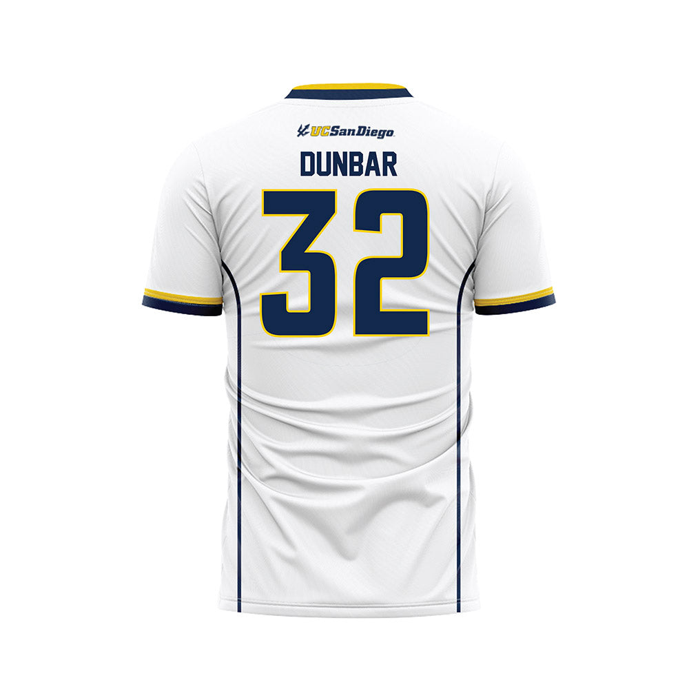 UCSD - NCAA Men's Soccer : Adam Dunbar - White Soccer Jersey-1