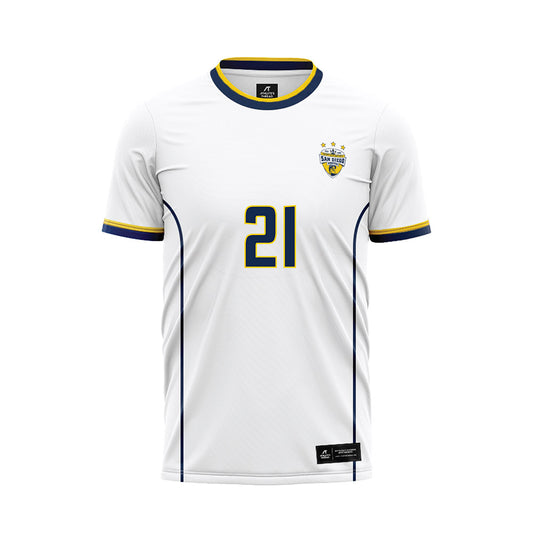 UCSD - NCAA Women's Soccer : Maddie Neier - White Soccer Jersey-0