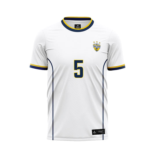 UCSD - NCAA Men's Soccer : Keenai Braun - White Soccer Jersey-0