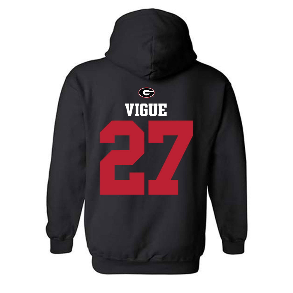 Georgia - NCAA Baseball : Dylan Vigue - Fashion Shersey Hooded Sweatshirt-1