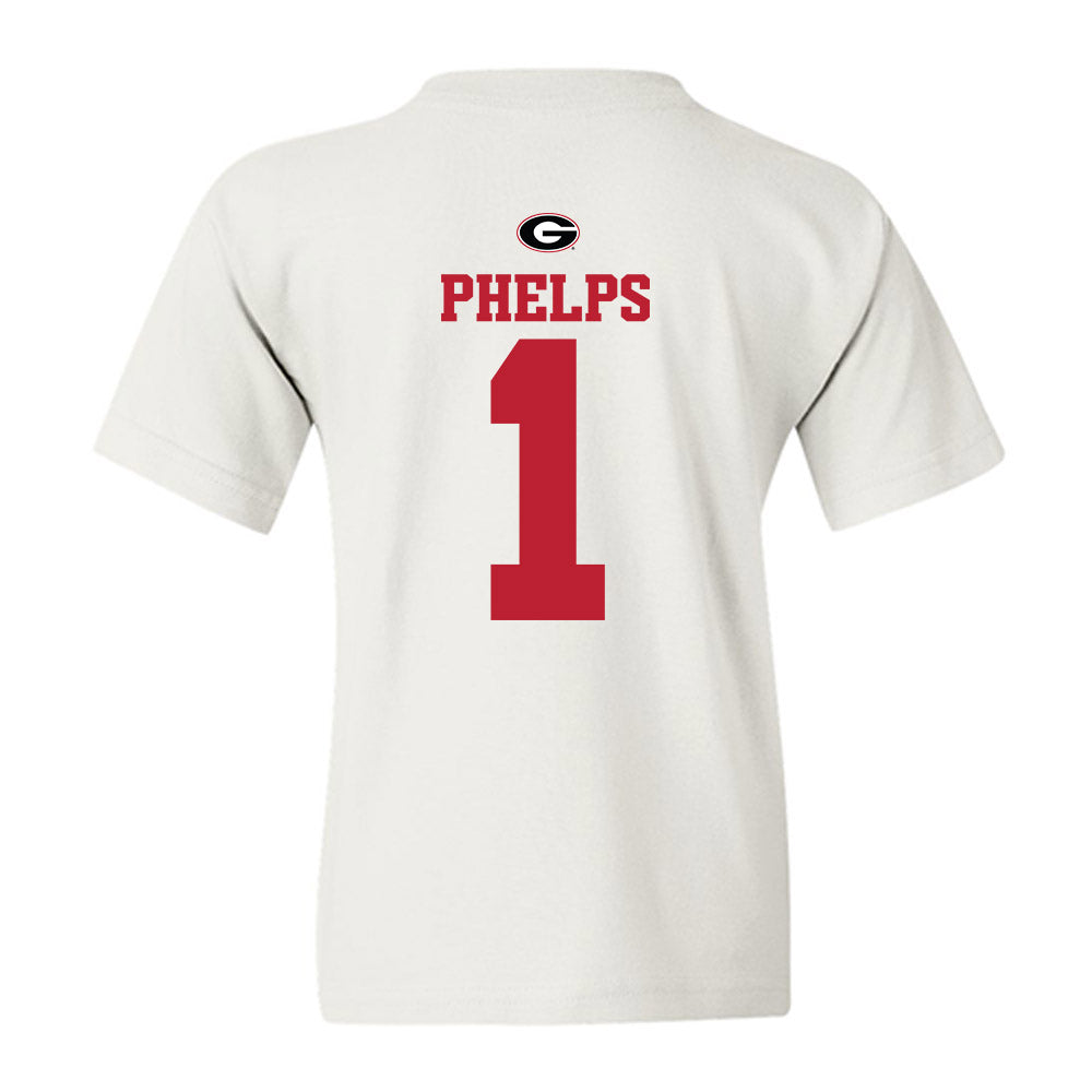 Georgia - NCAA Baseball : Tre Phelps - Fashion Shersey Youth T-Shirt-1