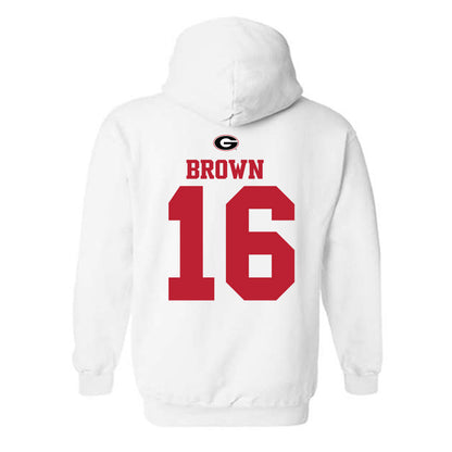 Georgia - NCAA Baseball : Zachary Brown - Fashion Shersey Hooded Sweatshirt-1