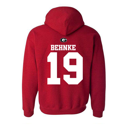 Georgia - NCAA Baseball : Andrew Behnke - Fashion Shersey Hooded Sweatshirt-1