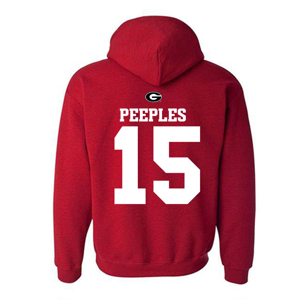 Georgia - NCAA Baseball : Ty Peeples - Fashion Shersey Hooded Sweatshirt-1