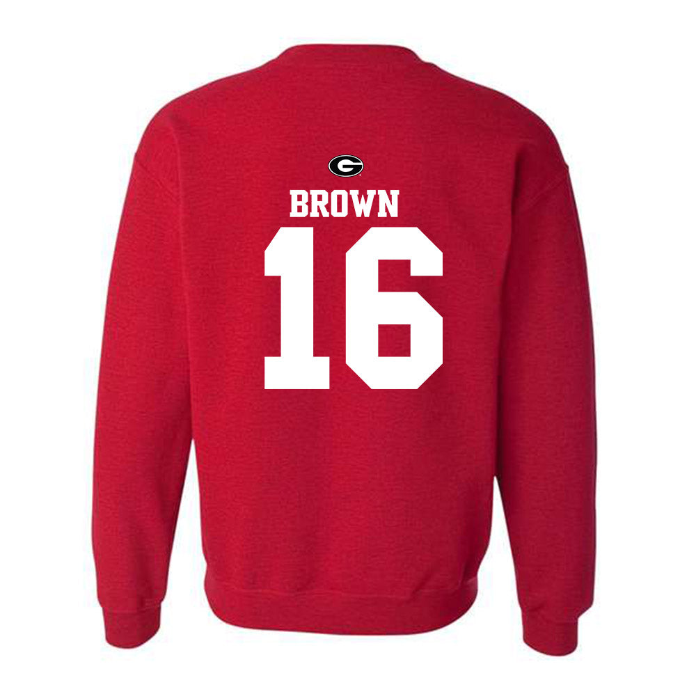 Georgia - NCAA Baseball : Zachary Brown - Fashion Shersey Crewneck Sweatshirt-1