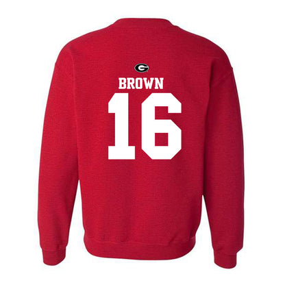 Georgia - NCAA Baseball : Zachary Brown - Fashion Shersey Crewneck Sweatshirt-1