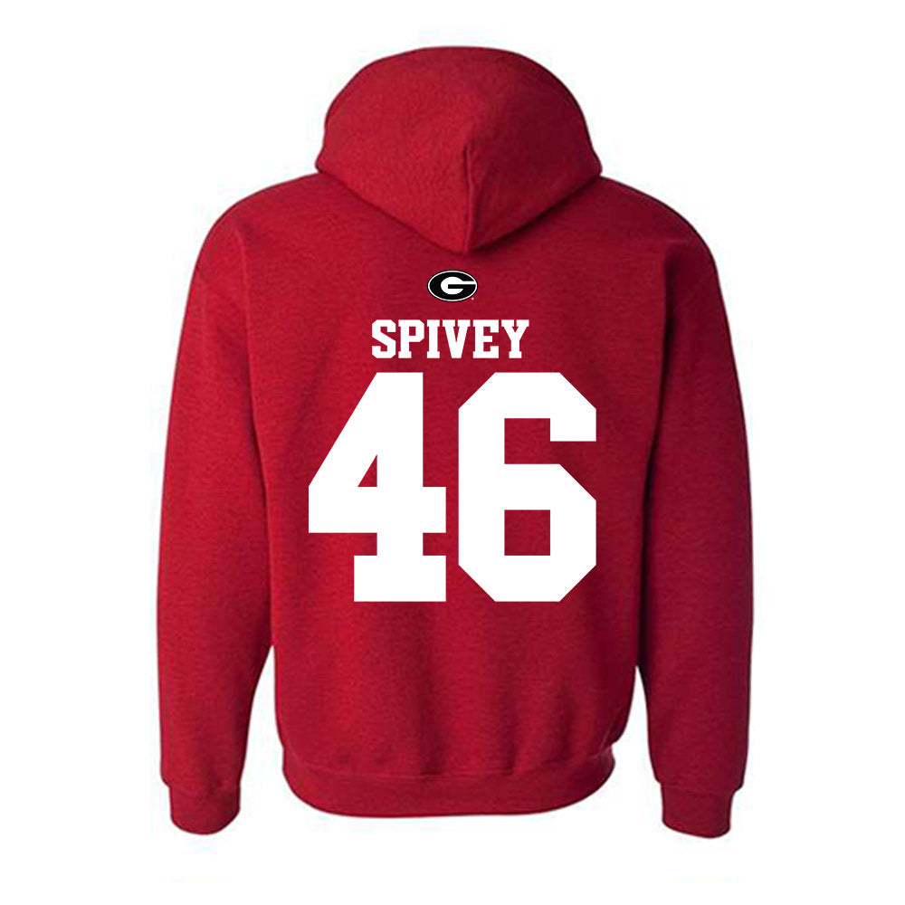 Georgia - NCAA Baseball : Logan Spivey - Fashion Shersey Hooded Sweatshirt-1