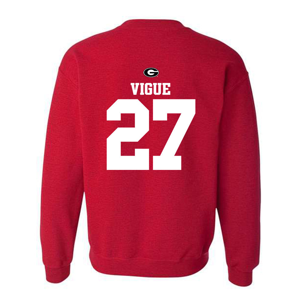 Georgia - NCAA Baseball : Dylan Vigue - Fashion Shersey Crewneck Sweatshirt-1
