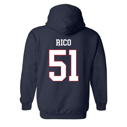 Fresno State - NCAA Baseball : Erik Rico - Generic Shersey Hooded Sweatshirt-1
