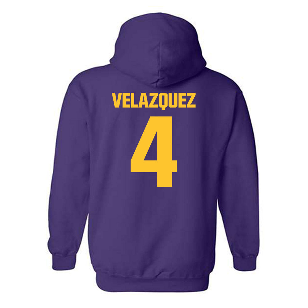 LSU - NCAA Baseball : Diego Velazquez - Classic Shersey Hooded Sweatshirt-1