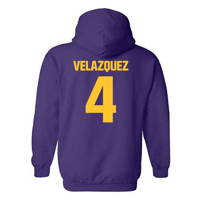 LSU - NCAA Baseball : Diego Velazquez - Classic Shersey Hooded Sweatshirt-1