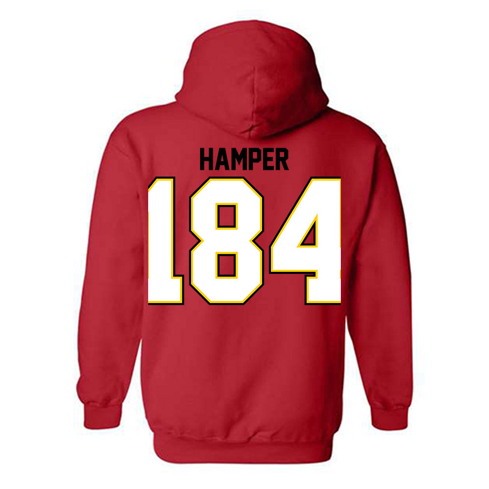 Maryland - NCAA Wrestling : Landon Hamper - Classic Shersey Hooded Sweatshirt-1