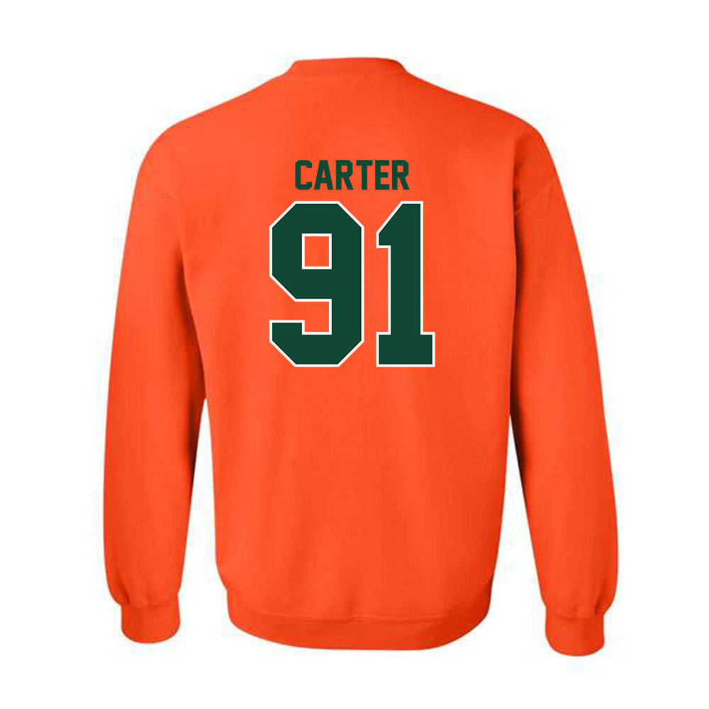 Miami - NCAA Football : Jarquez Carter - Classic Shersey Crewneck Sweatshirt-1