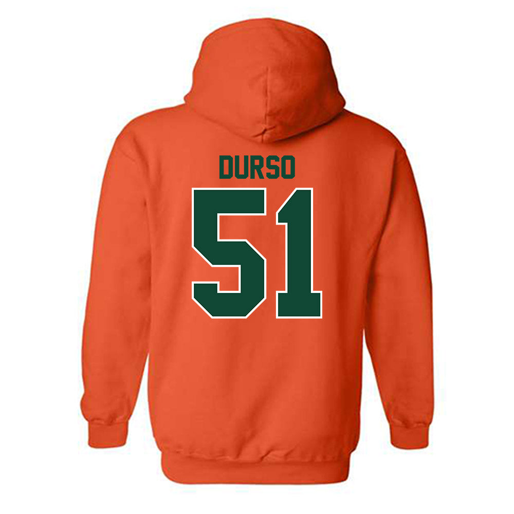 Miami - NCAA Baseball : Jack Durso - Classic Shersey Hooded Sweatshirt-1