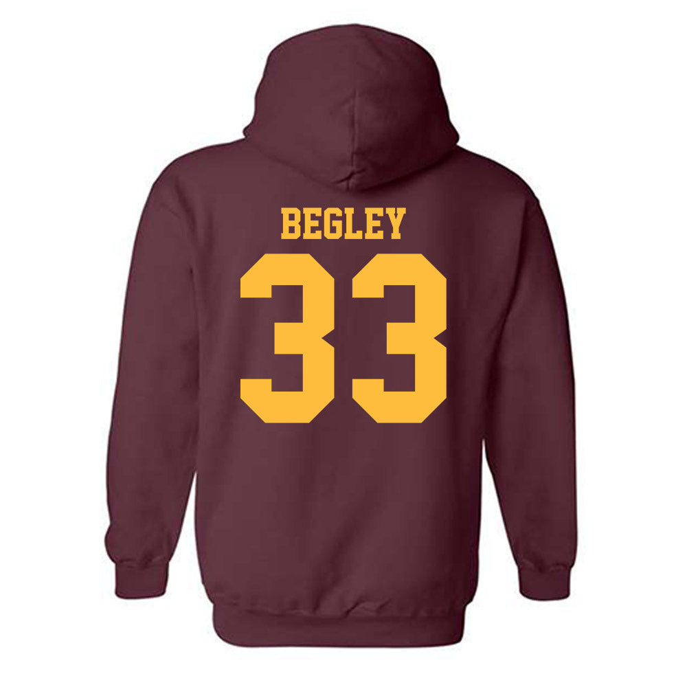 Minnesota - NCAA Men's Ice Hockey : Axel Begley - Classic Shersey Hooded Sweatshirt-1