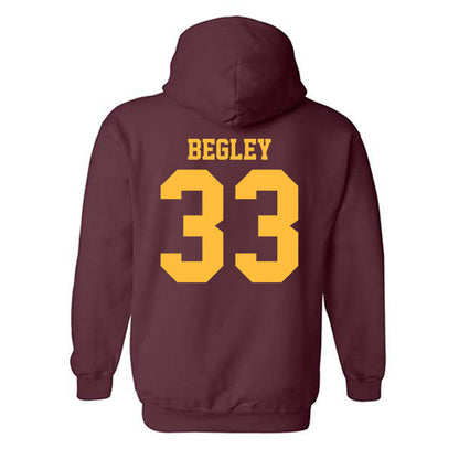 Minnesota - NCAA Men's Ice Hockey : Axel Begley - Classic Shersey Hooded Sweatshirt-1