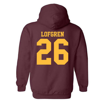 Minnesota - NCAA Men's Ice Hockey : Axel Lofgren - Classic Shersey Hooded Sweatshirt-1