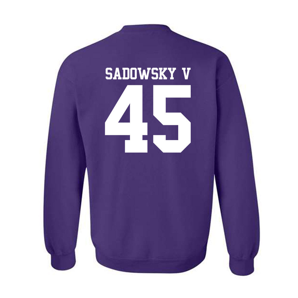 Northwestern - NCAA Football : Jack Sadowsky V - Classic Shersey Crewneck Sweatshirt-1