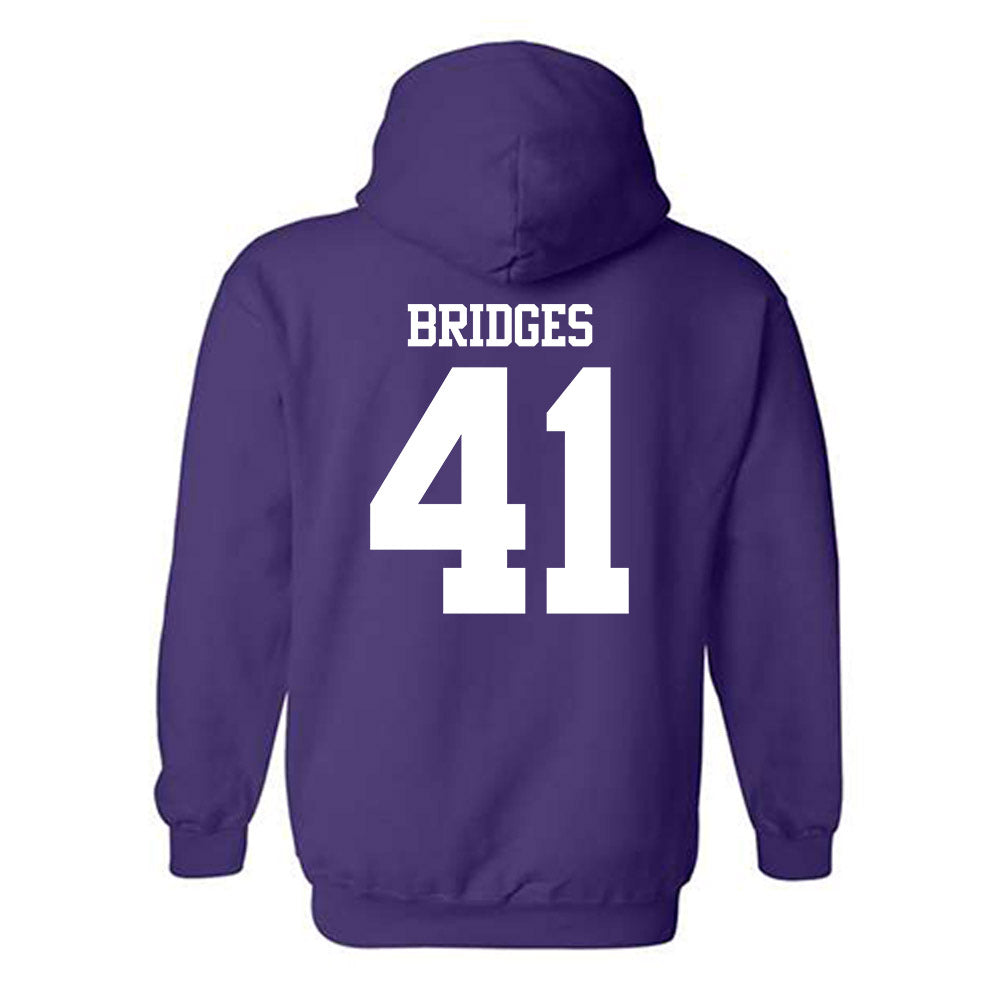 Northwestern - NCAA Baseball : Tommy Bridges - Classic Shersey Hooded Sweatshirt-1