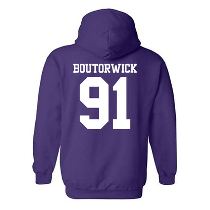 Northwestern - NCAA Football : Evan Boutorwick - Classic Shersey Hooded Sweatshirt-1
