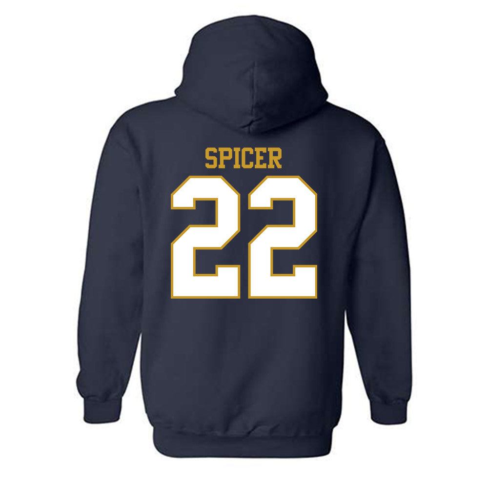 Notre Dame - NCAA Men's Soccer : Nolan Spicer - Generic Shersey Hooded Sweatshirt-1