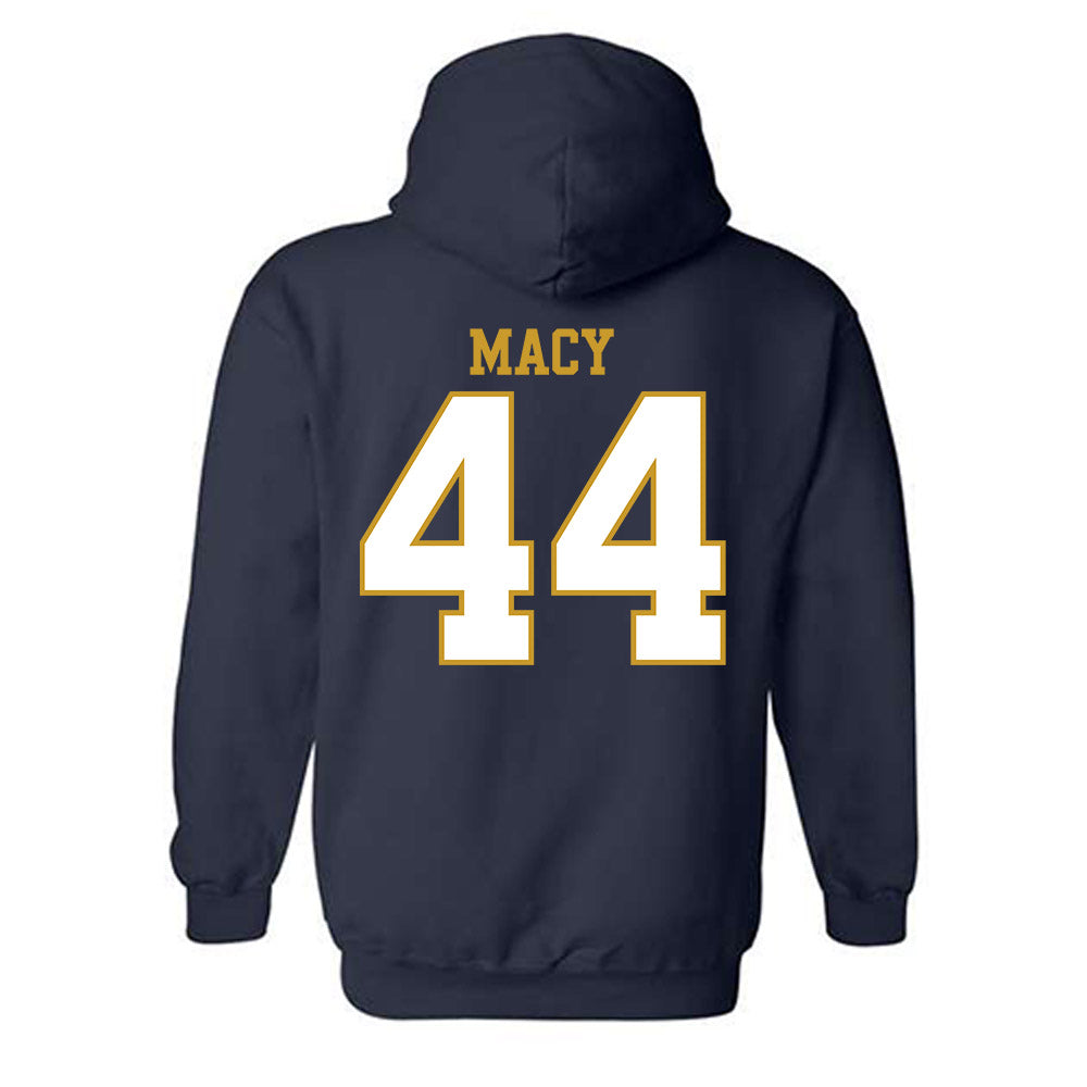 Notre Dame - NCAA Women's Basketball : Leah Macy - Generic Shersey Hooded Sweatshirt-1