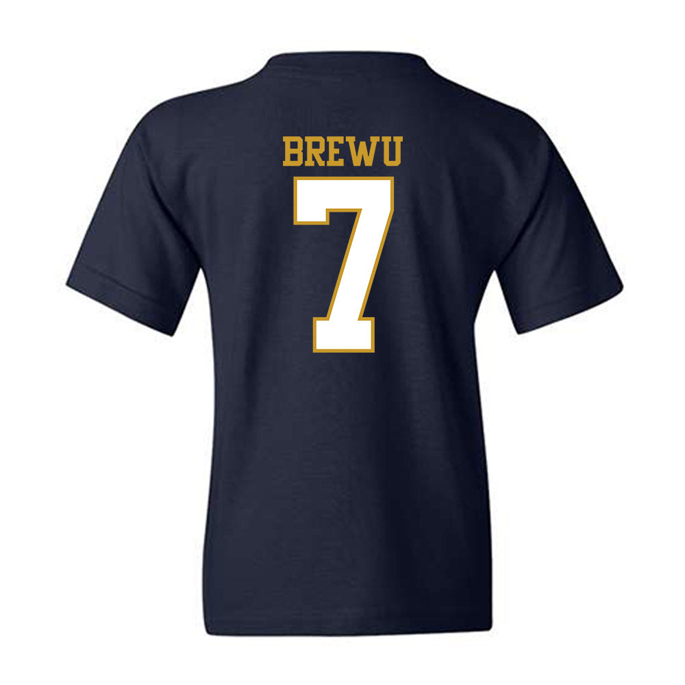 Notre Dame - NCAA Football : Francis Brewu - Generic Shersey Youth T-Shirt-1