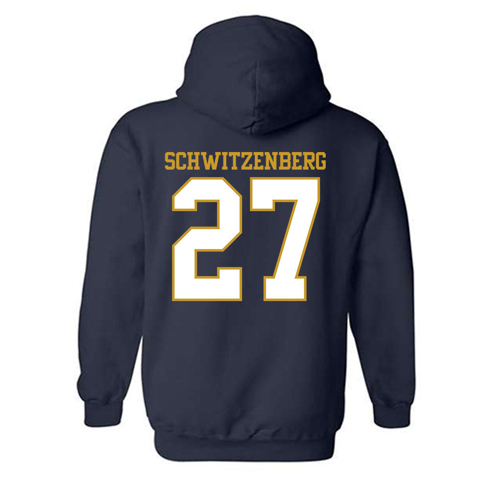 Notre Dame - NCAA Men's Lacrosse : Nate Schwitzenberg - Generic Shersey Hooded Sweatshirt-1