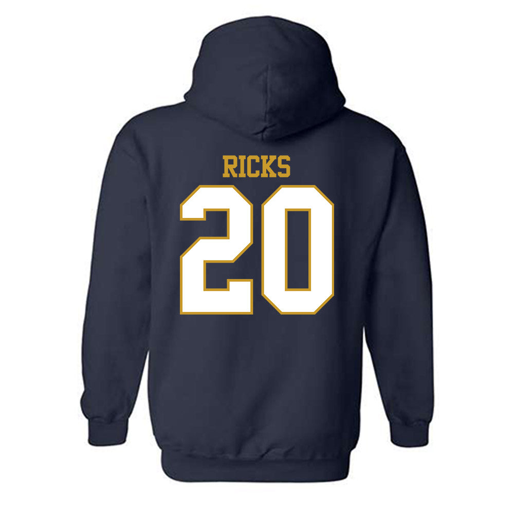 Notre Dame - NCAA Baseball : Caleb Ricks - Generic Shersey Hooded Sweatshirt-1
