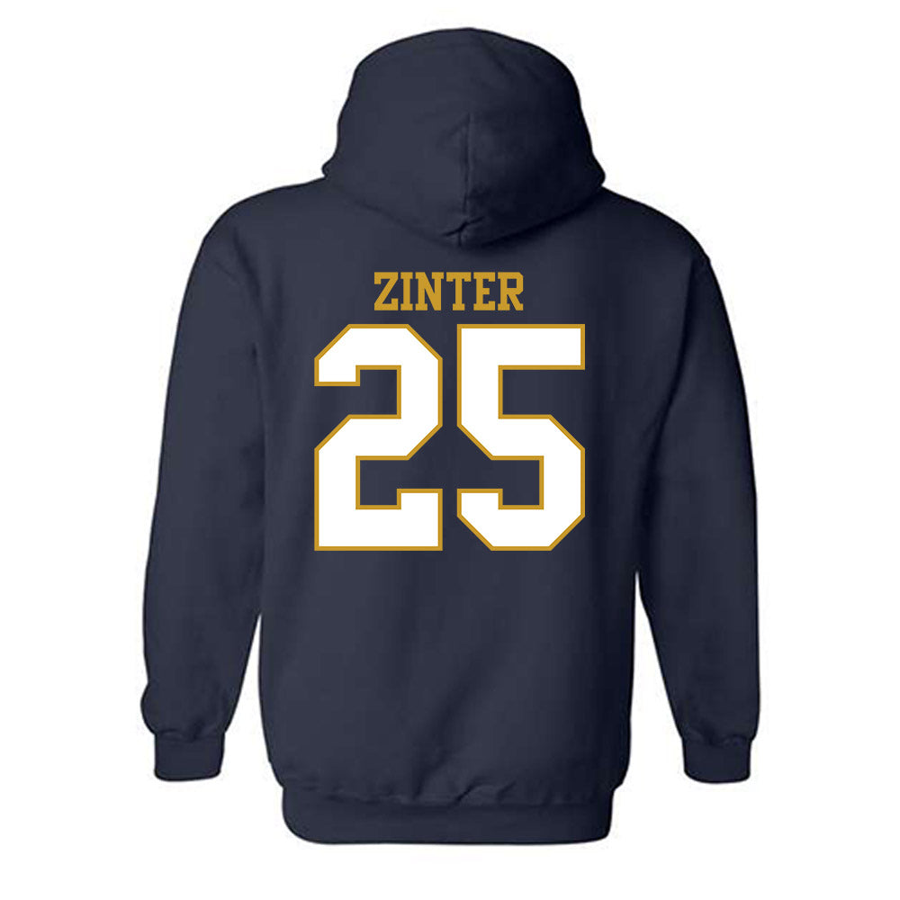 Notre Dame - NCAA Football : Preston Zinter - Generic Shersey Hooded Sweatshirt-1