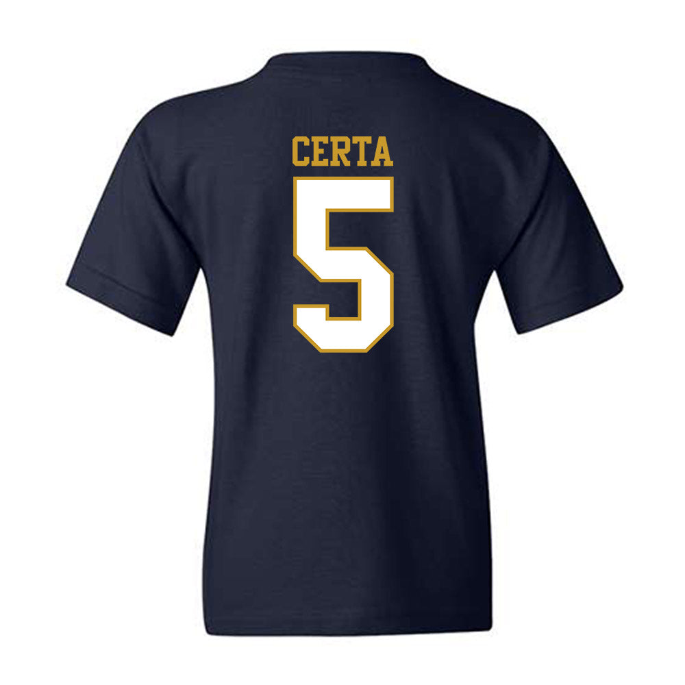 Notre Dame - NCAA Men's Basketball : Cole Certa - Generic Shersey Youth T-Shirt-1