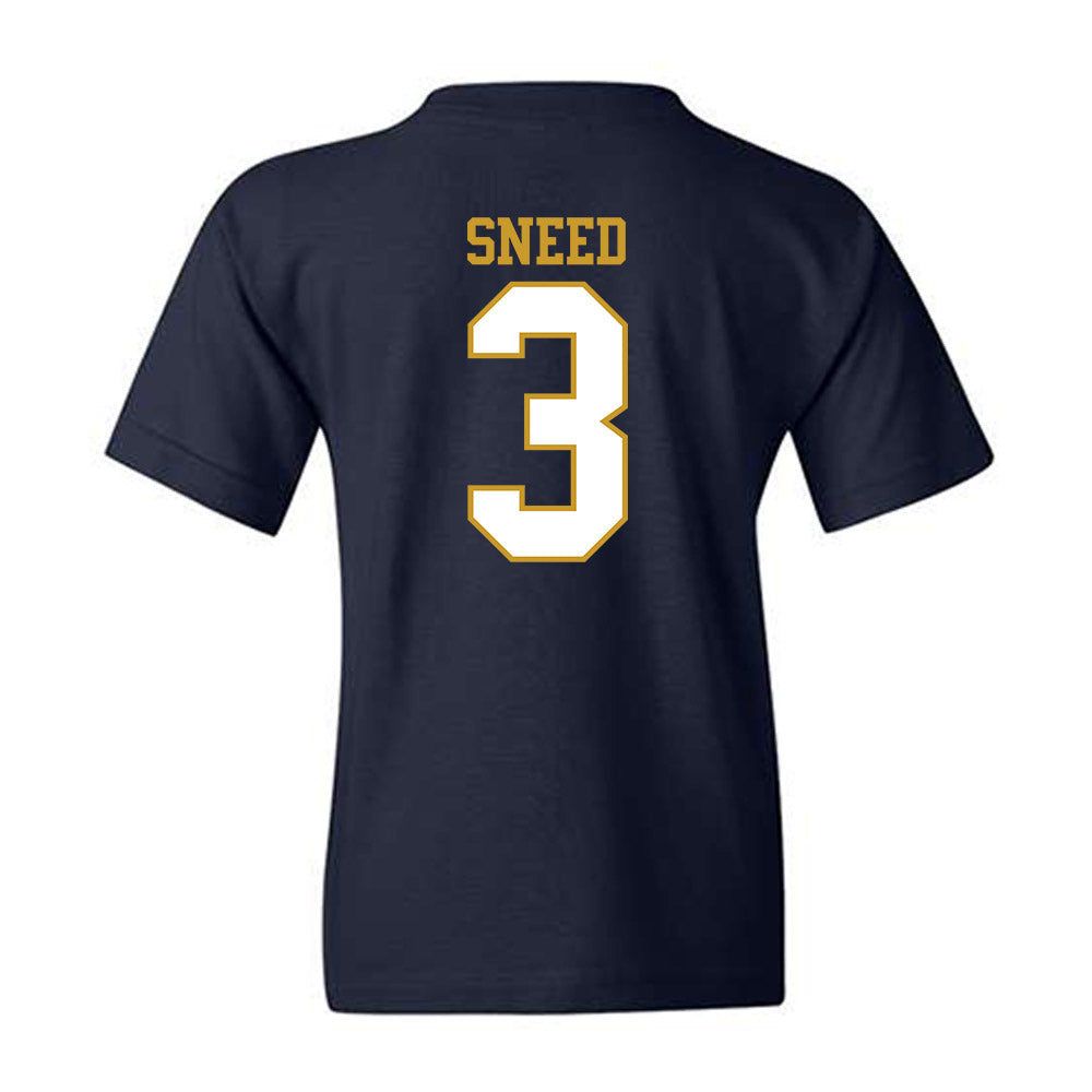 Notre Dame - NCAA Football : Jaylen Sneed - Generic Shersey Youth T-Shirt-1