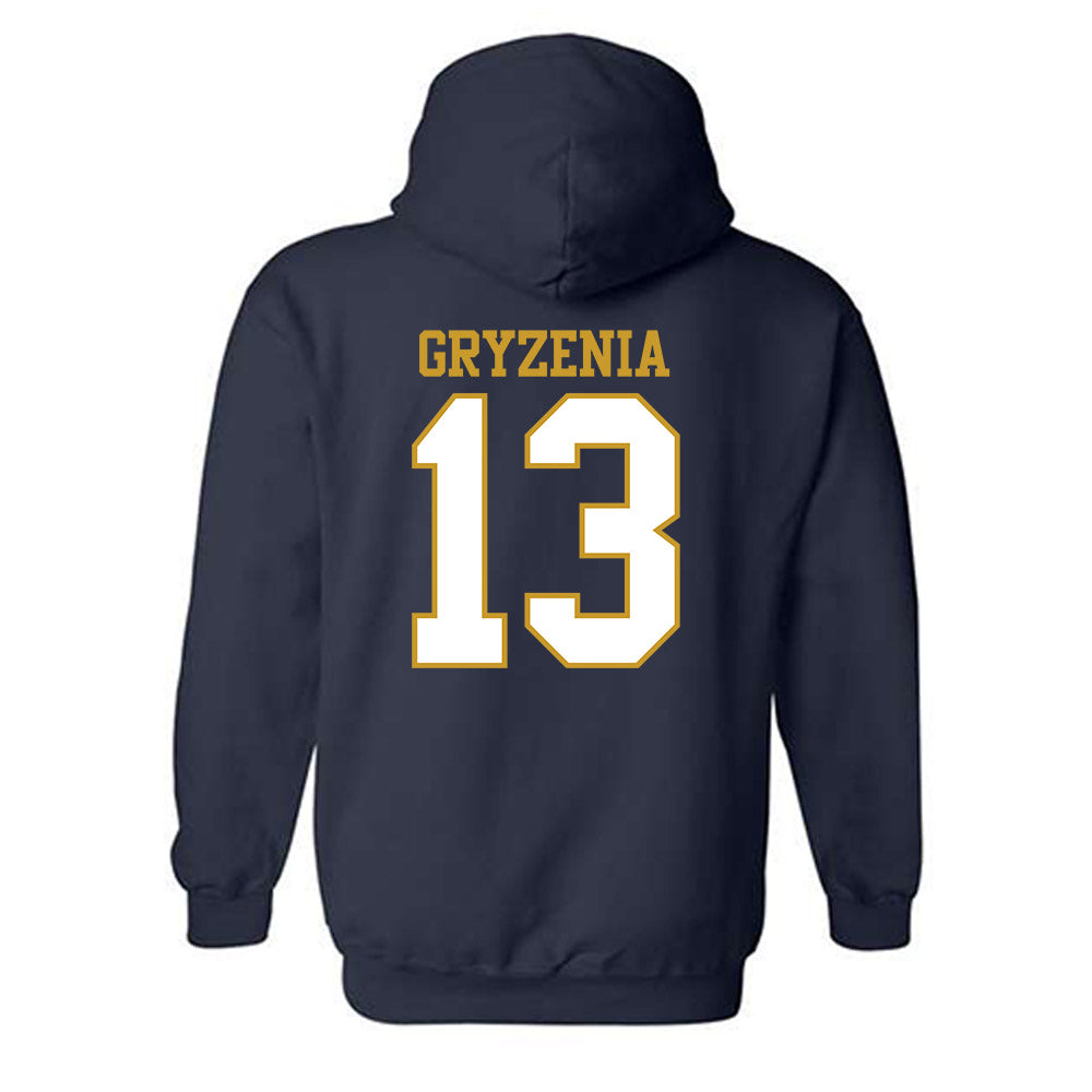 Notre Dame - NCAA Men's Lacrosse : Andrew Gryzenia - Generic Shersey Hooded Sweatshirt-1