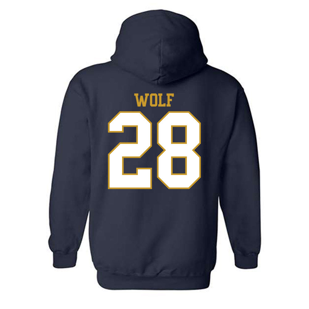 Notre Dame - NCAA Baseball : Rhys Wolf - Generic Shersey Hooded Sweatshirt-1