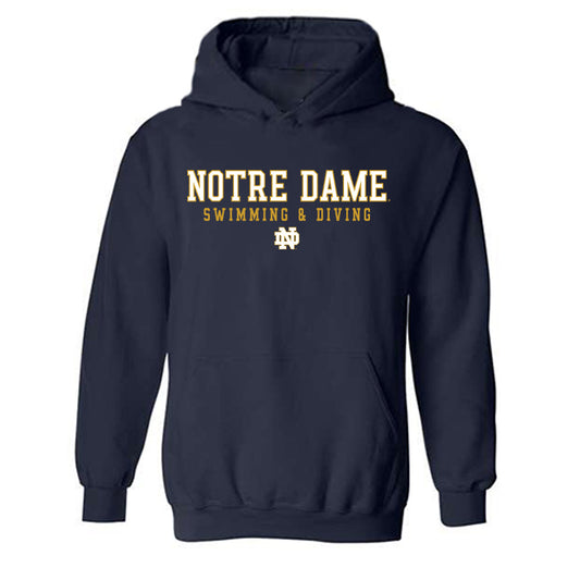 Notre Dame - NCAA Men's Swimming & Diving : Hrvoje Tomic - Generic Shersey Hooded Sweatshirt-0