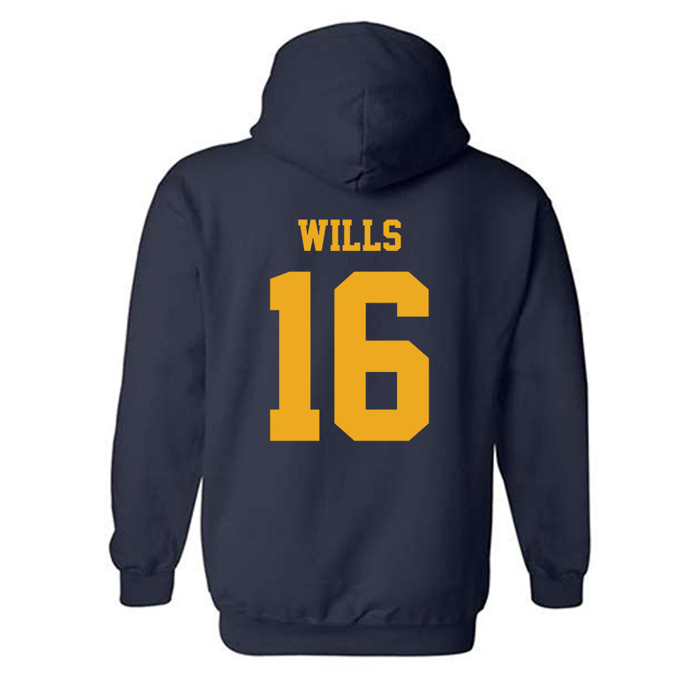 West Virginia - NCAA Baseball : Brock Wills - Classic Shersey Hooded Sweatshirt-1