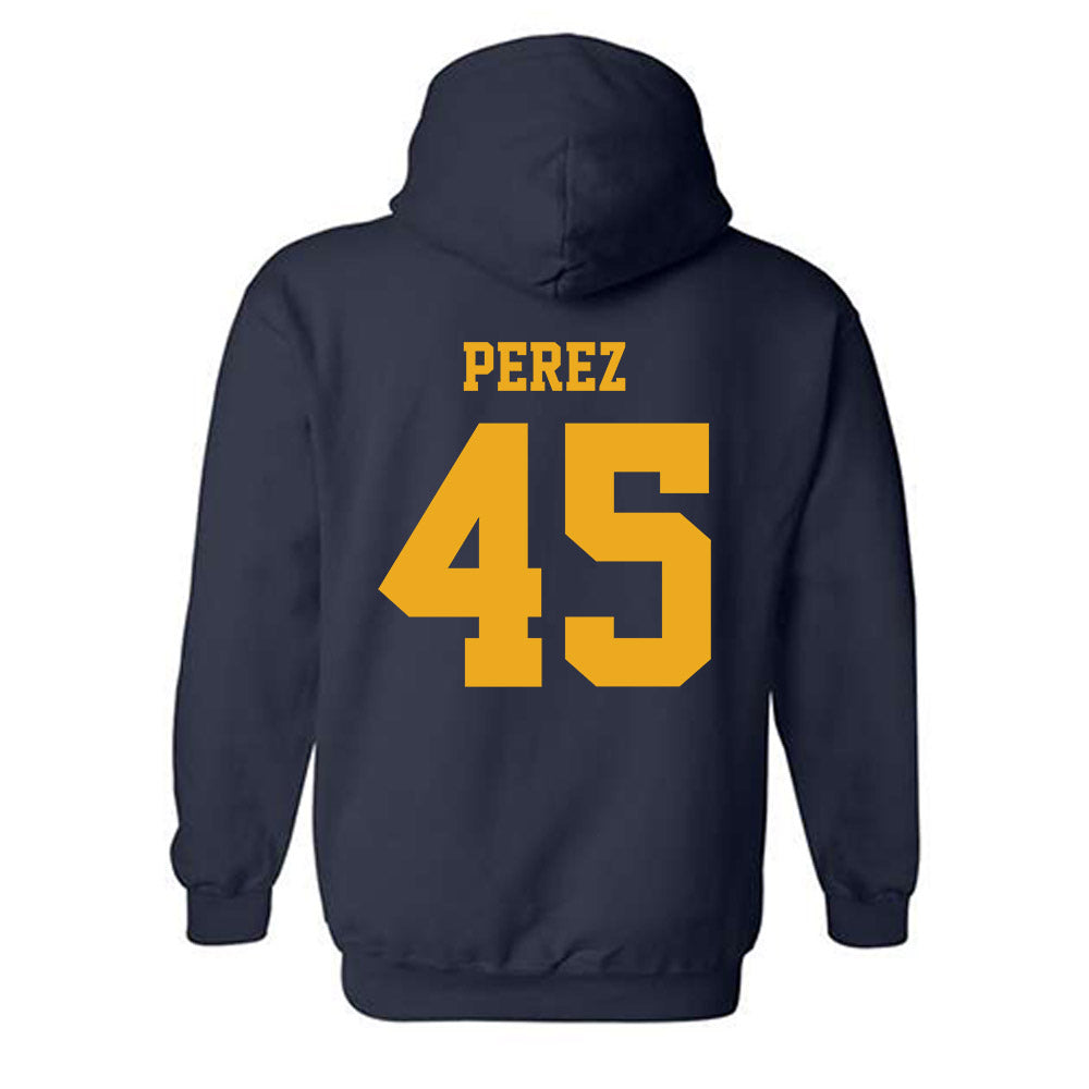 West Virginia - NCAA Baseball : David Perez - Classic Shersey Hooded Sweatshirt-1