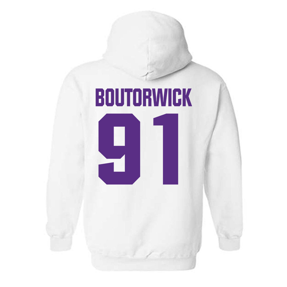 Northwestern - NCAA Football : Evan Boutorwick - Sports Shersey Hooded Sweatshirt-1