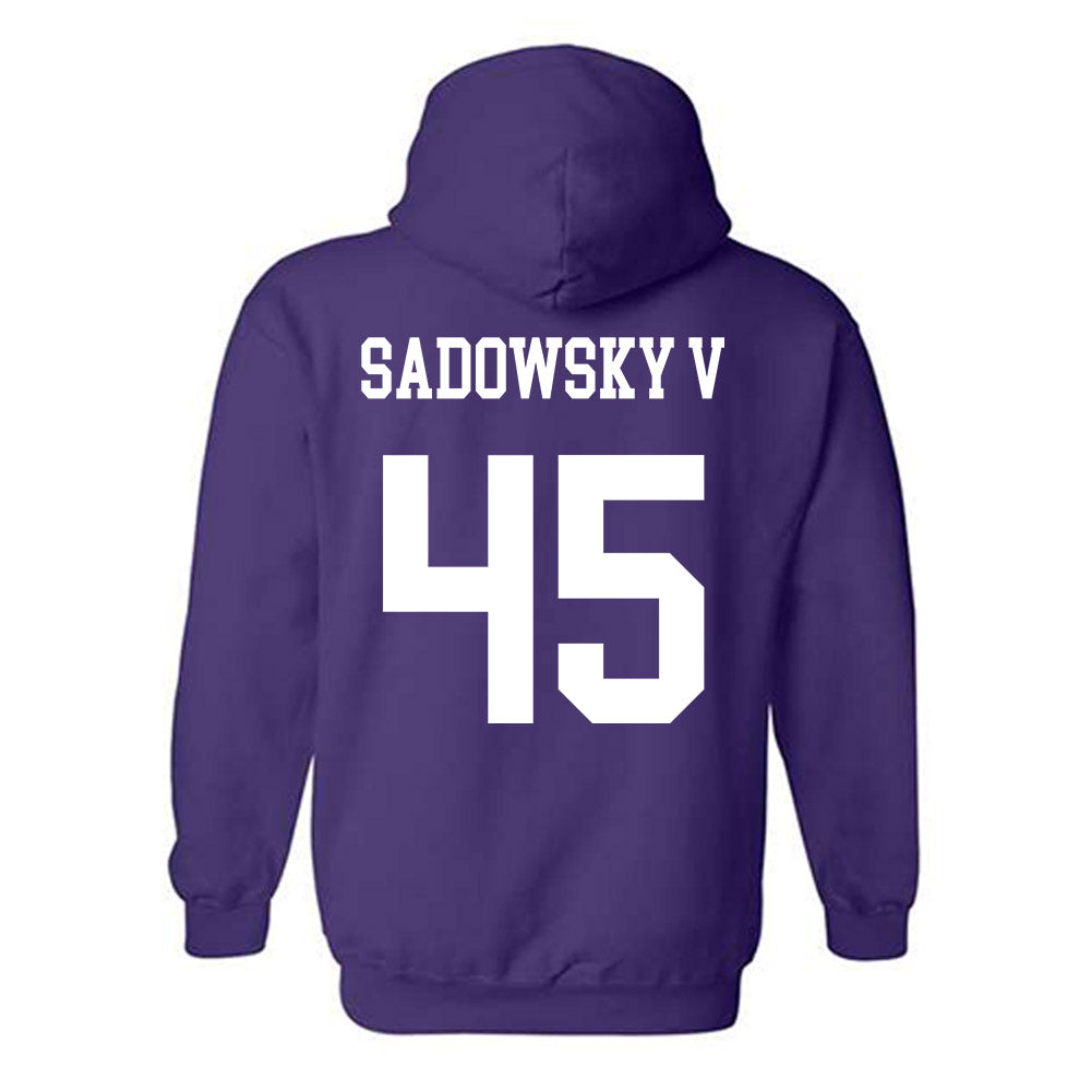 Northwestern - NCAA Football : Jack Sadowsky V - Sports Shersey Hooded Sweatshirt-1