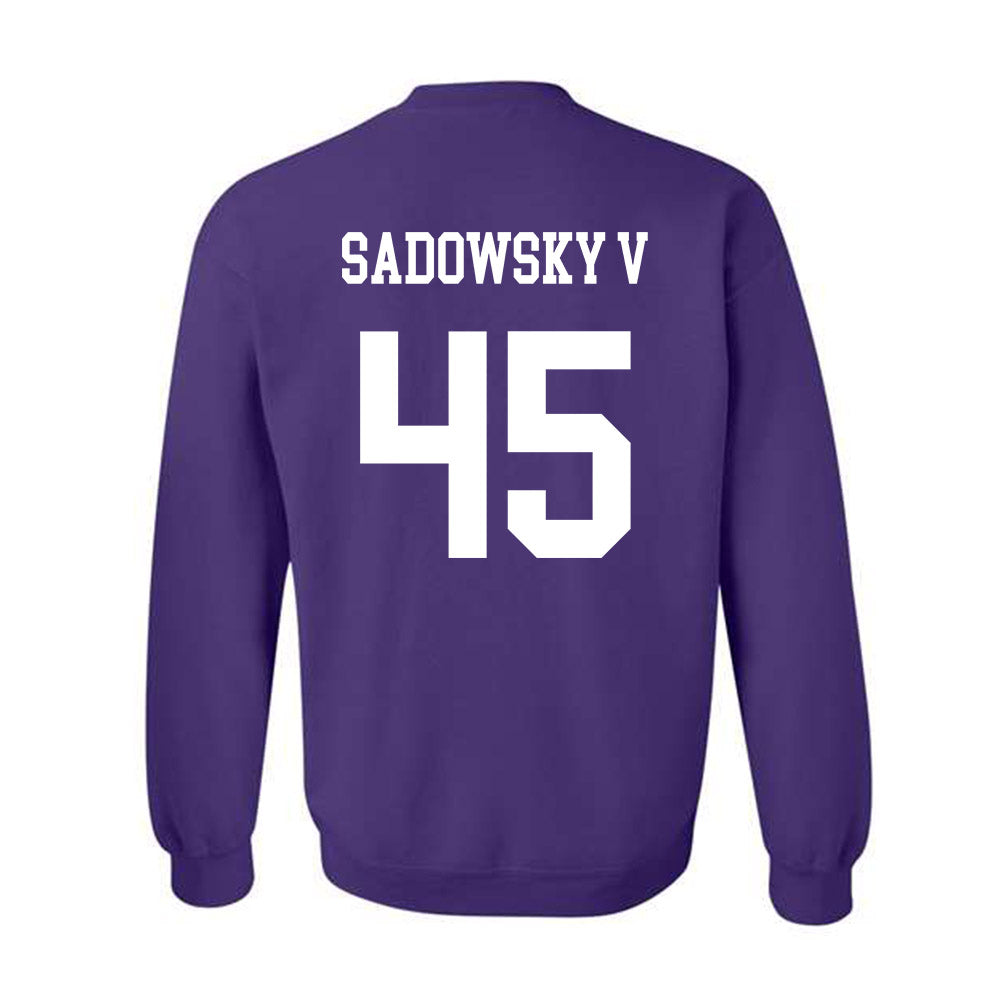 Northwestern - NCAA Football : Jack Sadowsky V - Sports Shersey Crewneck Sweatshirt-1