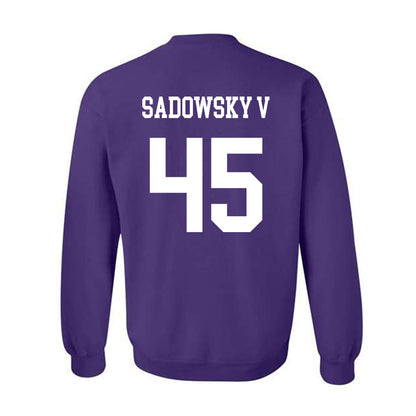 Northwestern - NCAA Football : Jack Sadowsky V - Sports Shersey Crewneck Sweatshirt-1