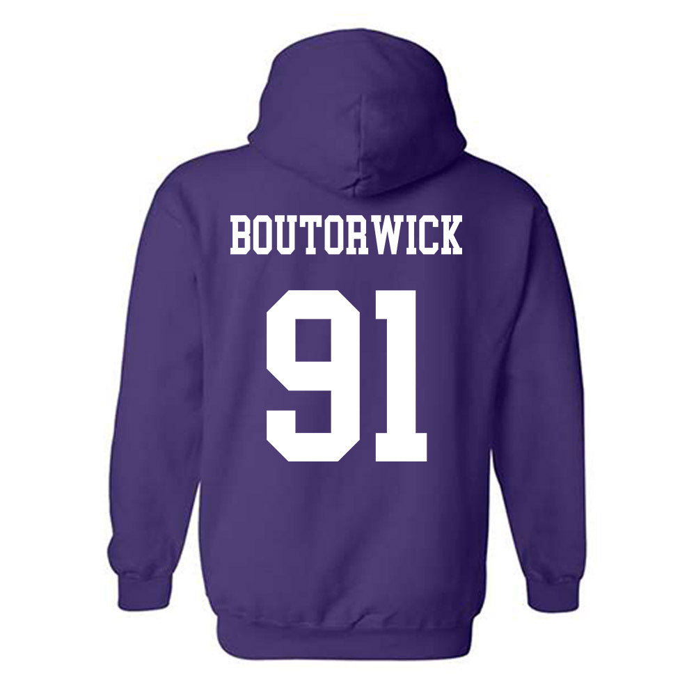 Northwestern - NCAA Football : Evan Boutorwick - Sports Shersey Hooded Sweatshirt-1