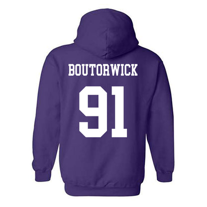 Northwestern - NCAA Football : Evan Boutorwick - Sports Shersey Hooded Sweatshirt-1