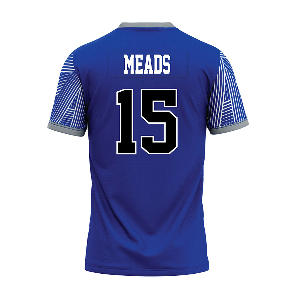 CNU - NCAA Football : Cooper Meads - Blue Premium Football Jersey-1