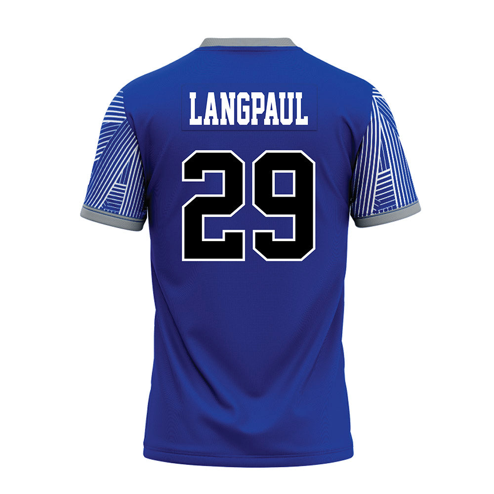 CNU - NCAA Football : Chase Langpaul - Blue Premium Football Jersey-1