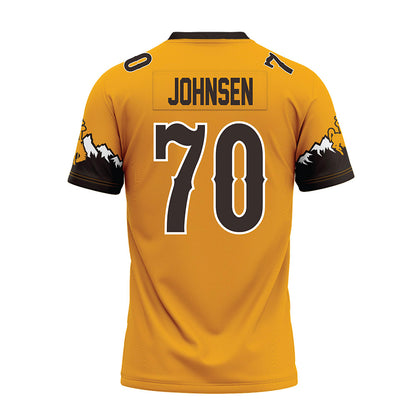 Wyoming - NCAA Football : Rex Johnsen - Gold Premium Football Jersey