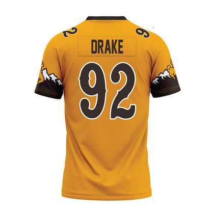 Wyoming - NCAA Football : Dante Drake - Gold Premium Football Jersey-1