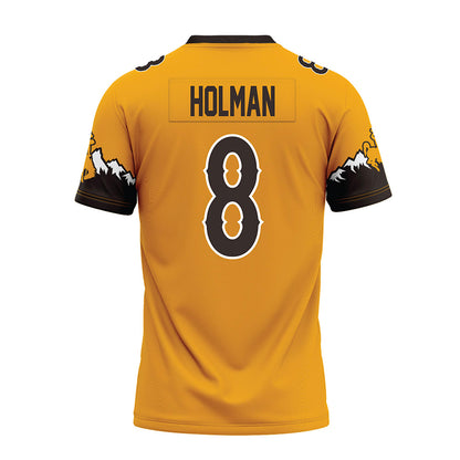 Wyoming - NCAA Football : Markell Holman - Gold Premium Football Jersey-1