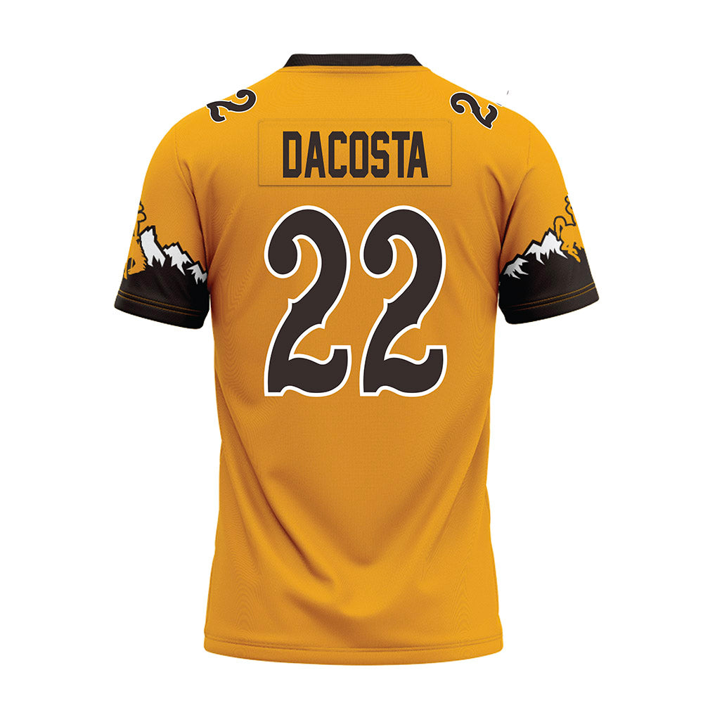Wyoming - NCAA Football : Jaden DaCosta - Gold Premium Football Jersey-1